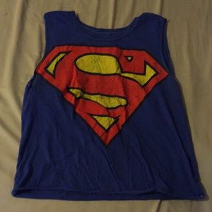 Blue Superman crop top.